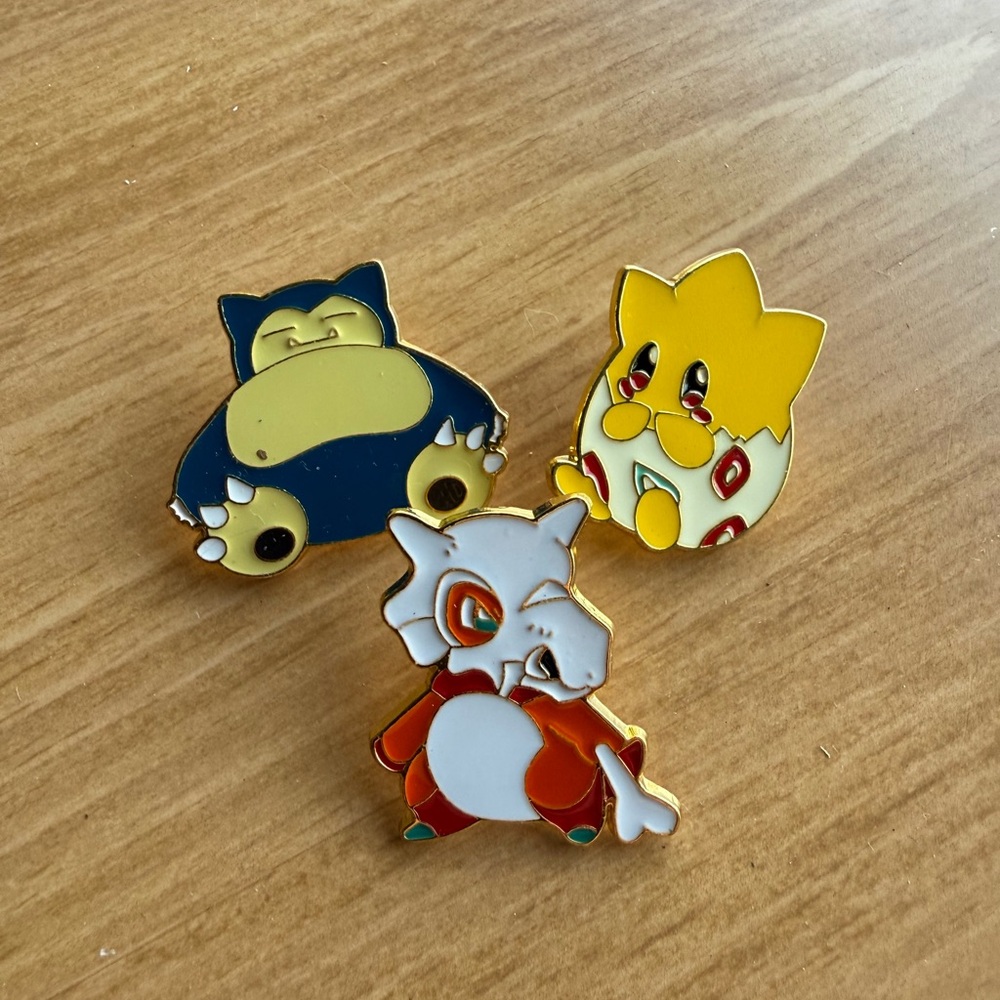 Set of 3 Pokémon Character Enamel Pins